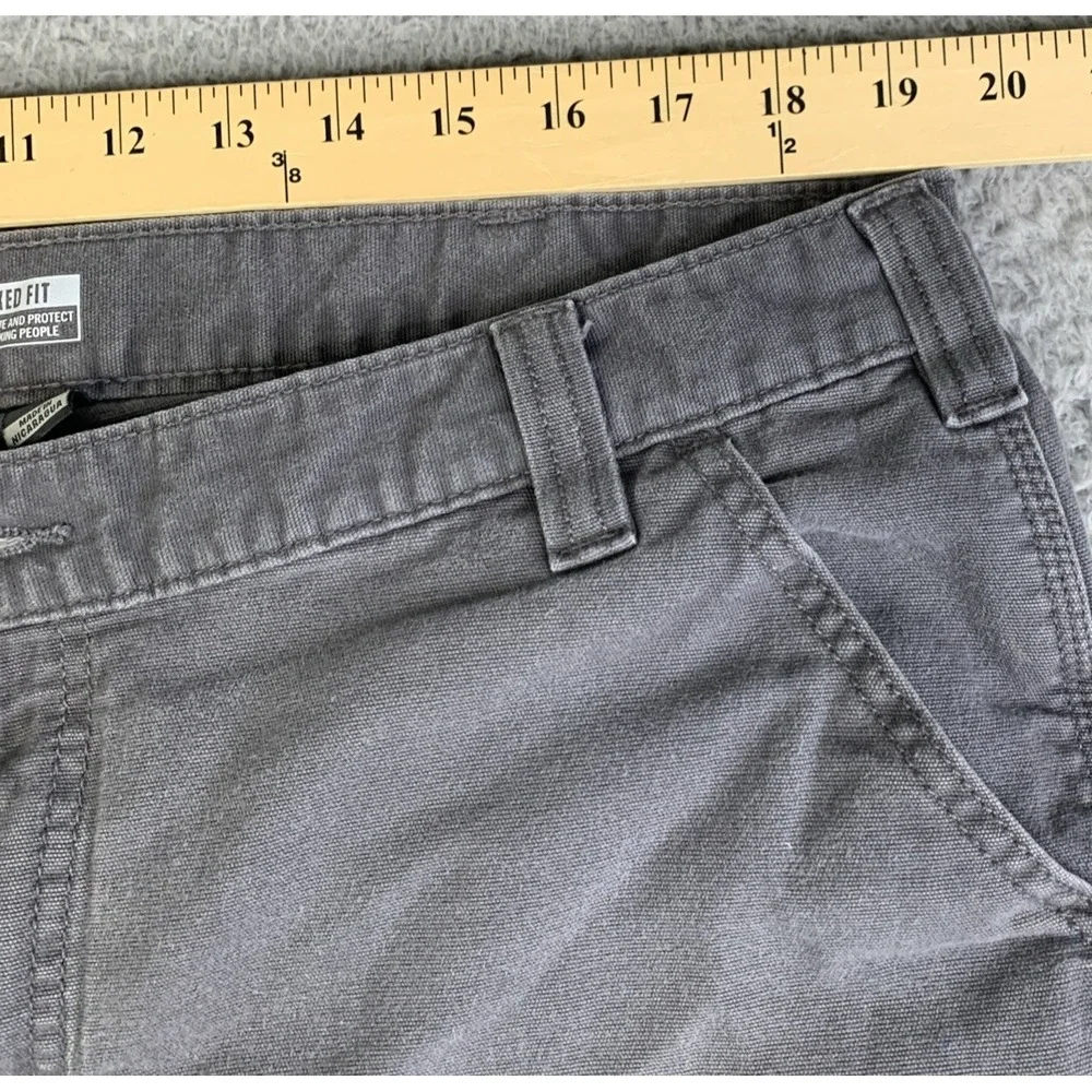 Carhartt Shorts Mens 40 Waist 38 Gray Relaxed Fit Rugged Flex Lightly Distressed
